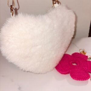 Small White Faux Fur Handbag
